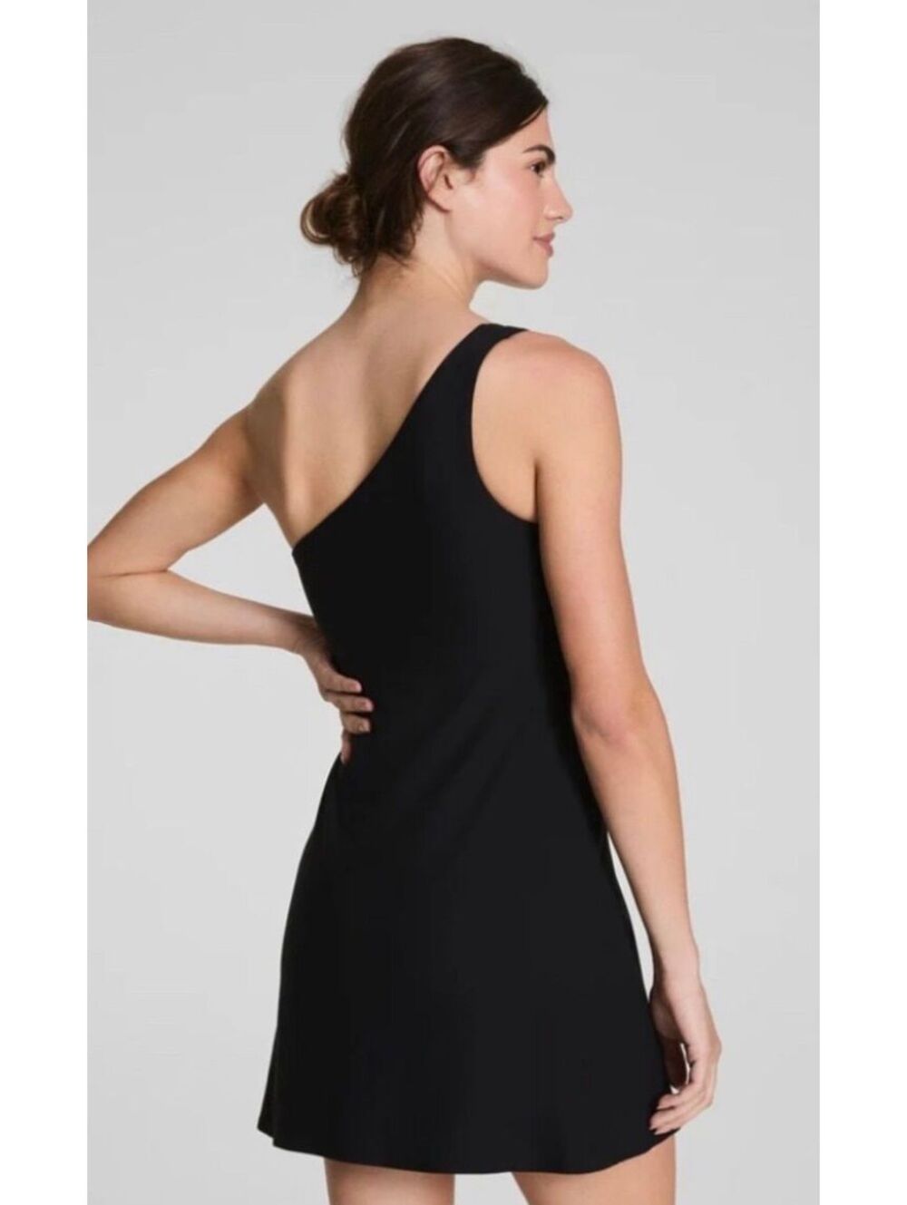 Spanx Asymmetrical Tank Dress in Very Black, Size M